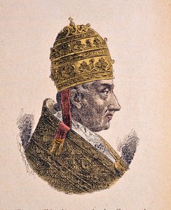Portret van paus Leo XII (1823-1829), 1898 (gravure met latere inkleuring) door Italian School